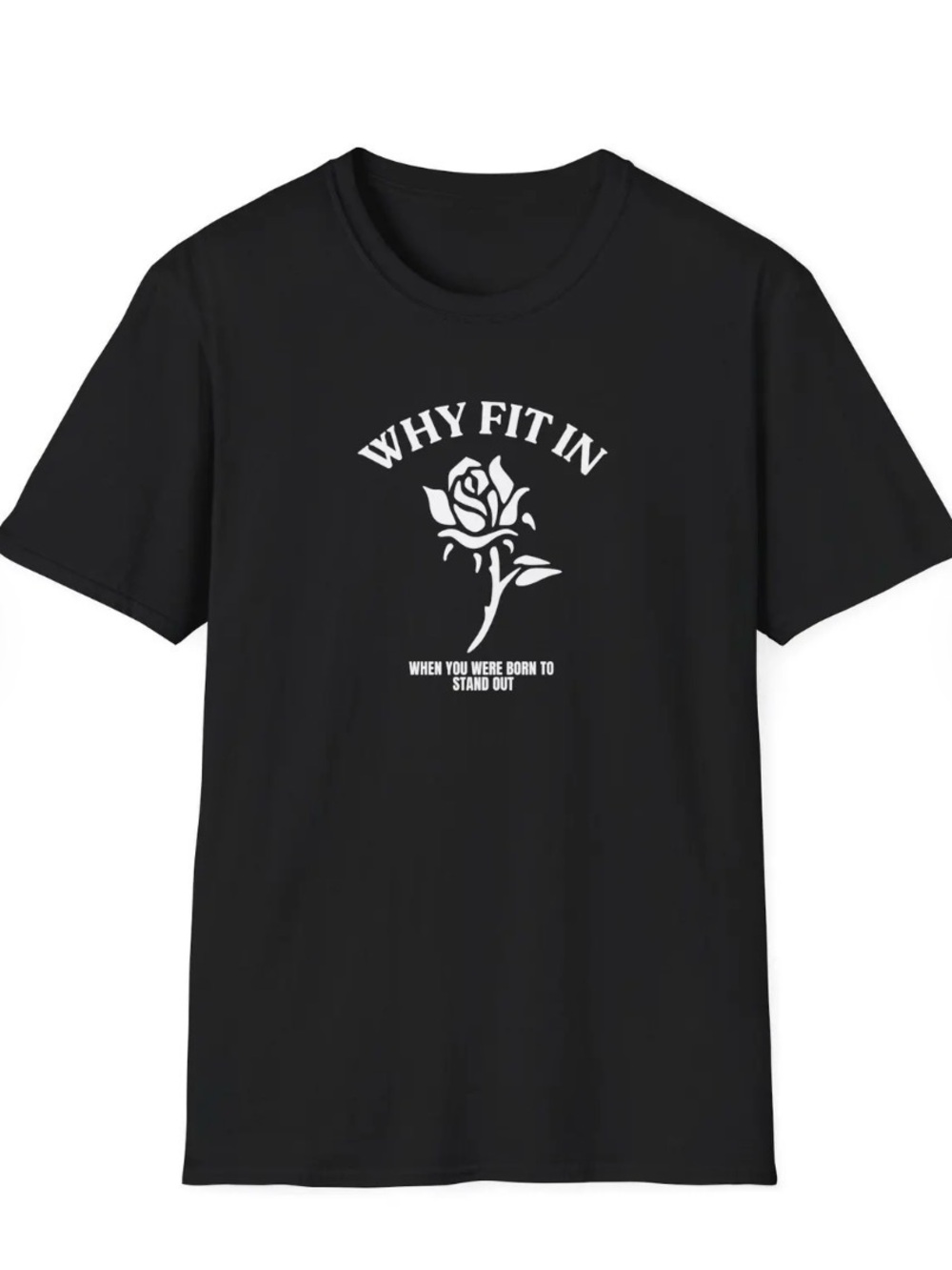 Why Fit In Black Graphic Tee - Unbranded